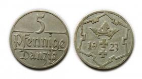 5 fenigów 1923 Wolne Miasto Gdańsk