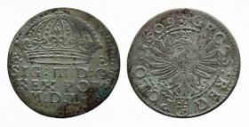 Obrazek dla: Grosz 1609 Zygmunt III Waza Kraków