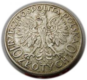 Obrazek 2 dla: 10 złotych 1932 Głowa Kobiety Londyn
