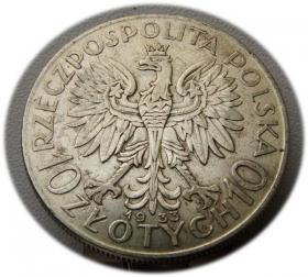 10 złotych 1933 Głowa Kobiety Warszawa