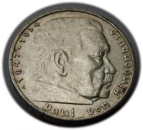 Obrazek dla: 5 marek 1936 Paul von Hindenburg / swastyka Berlin