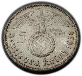 Obrazek 2 dla: 5 marek 1936 Paul von Hindenburg / swastyka Berlin