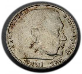 Obrazek dla: 5 marek 1936 Paul von Hindenburg / swastyka Berlin