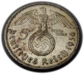 Obrazek 2 dla: 5 marek 1936 Paul von Hindenburg / swastyka Berlin