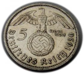 Obrazek 2 dla: 5 marek 1936 Paul von Hindenburg / swastyka, Berlin