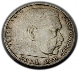 Obrazek dla: 5 marek 1937 Paul von Hindenburg / swastyka Karlsruhe