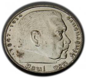 Obrazek dla: 5 marek 1938 Paul von Hindenburg / swastyka Berlin