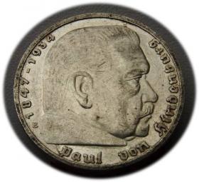 Obrazek dla: 5 marek 1938 Paul von Hindenburg / swastyka Drezno