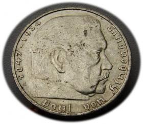 Obrazek dla: 5 marek 1936 Paul von Hindenburg / orzeł pruski Berlin