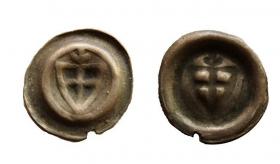 Obrazek dla: Brakteat tarcza z trójlistkiem Zakon Krzyżacki