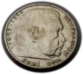 Obrazek dla: 5 marek 1936 D Paul von Hindenburg / orzeł pruski Monachium