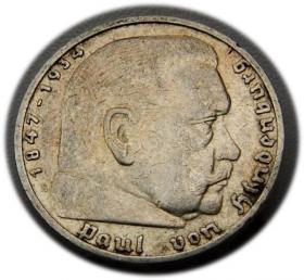 Obrazek dla: 5 marek 1936 E Paul von Hindenburg / orzeł pruski Muldenhutten