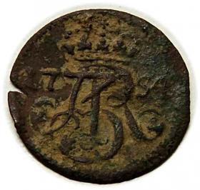 Obrazek 2 dla: Szeląg 1754 August III Sas Gdańsk