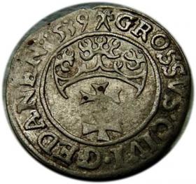 Obrazek 2 dla: Grosz 1539 Zygmunt I Stary Gdańsk