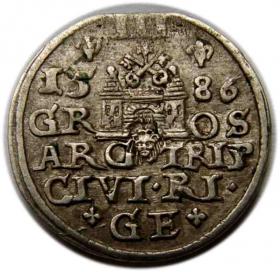 Obrazek 2 dla: Trojak 1586 Stefan Batory Ryga