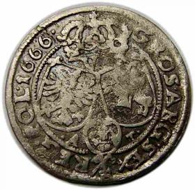 Obrazek 2 dla: Szóstak 1666 Jan Kazimierz Bydgoszcz