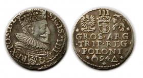 Obrazek dla: Trojak 1594 Zygmunt III Waza Malbork