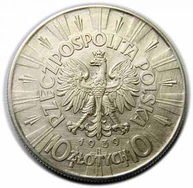 Obrazek 2 dla: 10 złotych 1939 Józef Piłsudski Warszawa