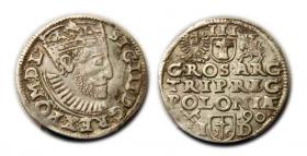 Obrazek dla: Trojak 1590 Zygmunt III Waza Poznań