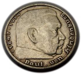 Obrazek dla: 5 marek 1936 Paul von Hindenburg / orzeł pruski Stuttgart