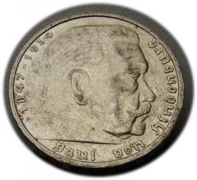 Obrazek dla: 5 marek 1935 A Paul von Hindenburg / orzeł pruski Berlin