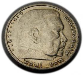 Obrazek dla: 5 marek 1935 D Paul von Hindenburg / orzeł pruski Monachium