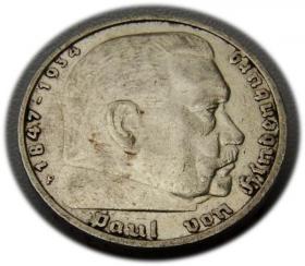 Obrazek dla: 5 marek 1935 Paul von Hindenburg / orzeł pruski Stuttgart