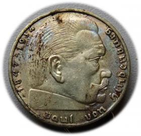 Obrazek dla: 2 marki 1937 Paul von Hindenburg / swastyka Berlin 