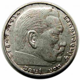 Obrazek dla: 2 marki 1937 Paul von Hindenburg Monachium D