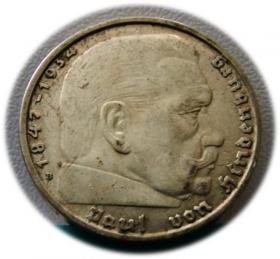 Obrazek dla: 2 marki 1938 Paul von Hindenburg / swastyka Wiedeń