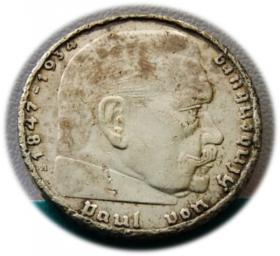 Obrazek dla: 2 marki 1939 Paul von Hindenburg / swastyka Berlin