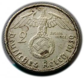 Obrazek 2 dla: 2 marki 1939 Paul von Hindenburg / swastyka Berlin