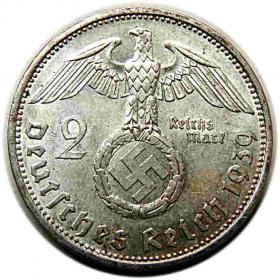 Obrazek 2 dla: 2 marki 1939 A Paul von Hindenburg Berlin