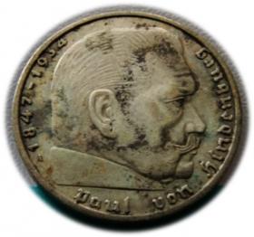 Obrazek dla: 2 marki 1939 Paul von Hindenburg / swastyka Berlin