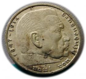 Obrazek dla: 2 marki 1939 Paul von Hindenburg / swastyka Berlin