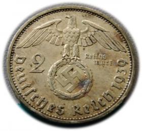 Obrazek 2 dla: 2 marki 1939 A Paul von Hindenburg Berlin