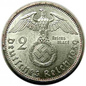 Obrazek 2 dla: 2 marki 1939 A Paul von Hindenburg Berlin