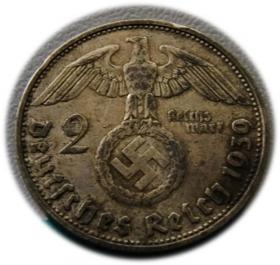 Obrazek 2 dla: 2 marki 1939 Paul von Hindenburg / swastyka Monachium