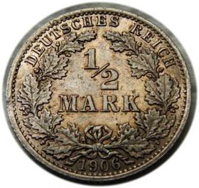 Obrazek dla: 1/2 marki 1906 A Berlin