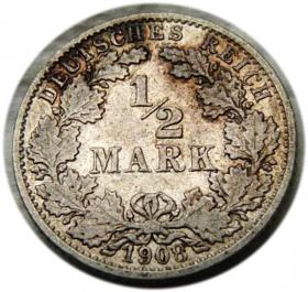 Obrazek dla: 1/2 marki 1908 Karlsruhe