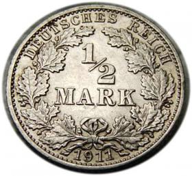 Obrazek dla: 1/2 marki 1911 Karlsruhe