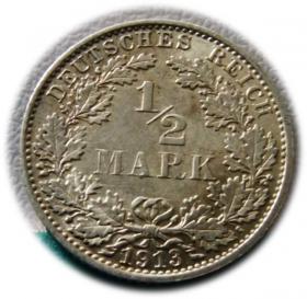 Obrazek dla: 1/2 marki 1913 A Berlin
