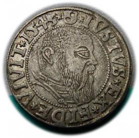 Obrazek dla: Grosz 1543 Albrecht Hohenzollern Księstwo Pruskie Królewiec