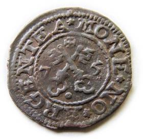 Obrazek 2 dla: Szeląg 1575 Wolne Miasto Ryga