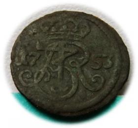 Obrazek 2 dla: Szeląg 1753 August III Gdańsk 