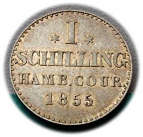 Obrazek 2 dla: Szyling 1855 Wolne Miasto Hamburg