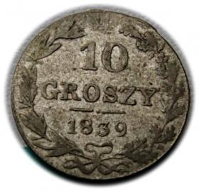 Obrazek dla: 10 groszy 1839 Mikołaj I Romanow byłe Królestwo Polskie, Warszawa 