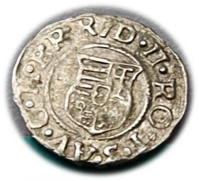 Obrazek 2 dla: Denar 1585 Rudolf II Habsburg Węgry