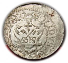Obrazek 2 dla: Szeląg 1609 Zygmunt III Waza Ryga