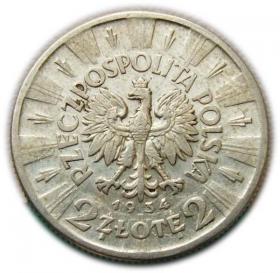 Obrazek 2 dla: 2 złote 1934 Józef Piłsudski Warszawa